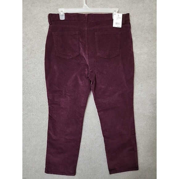Gloria Vanderbilt Amanda Slim Corduroy Pants Women 18 Short Dark Red Slimmin NEW - Picture 5 of 11